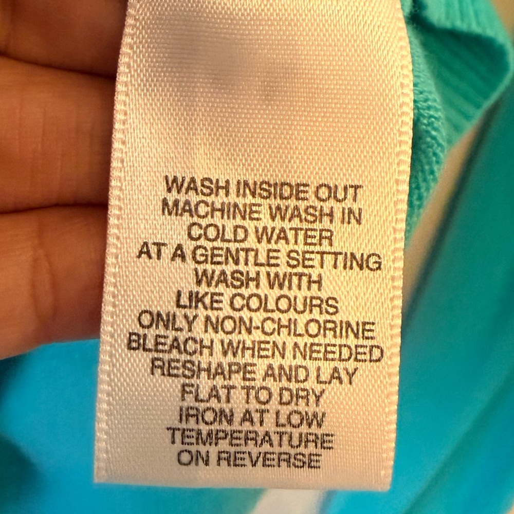 Lord & Taylor Petite Aqua Cotton Modal Cardigan - Picture 5 of 7